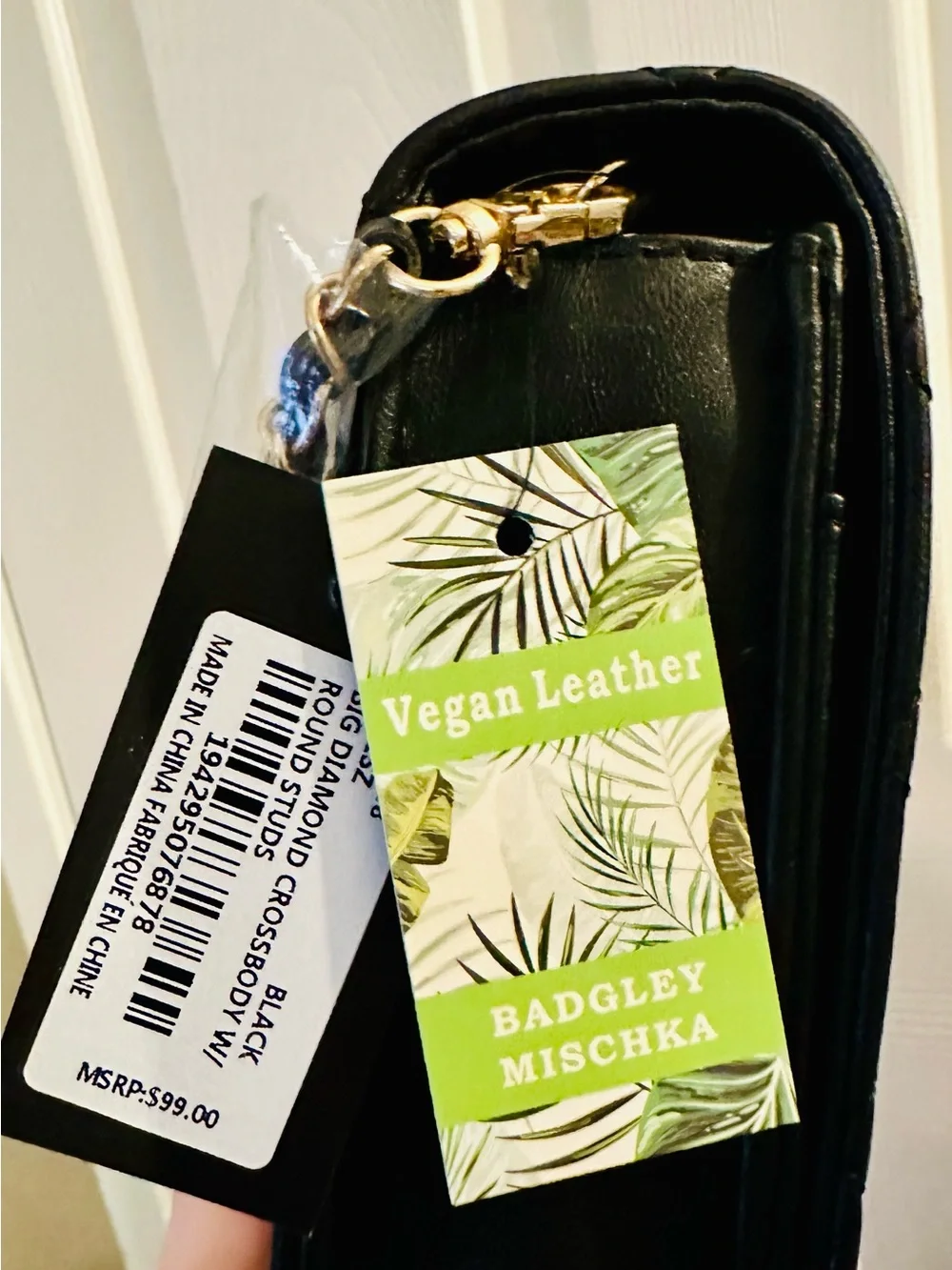 Badgley Mischka Taurus Crossbody black with gold trim